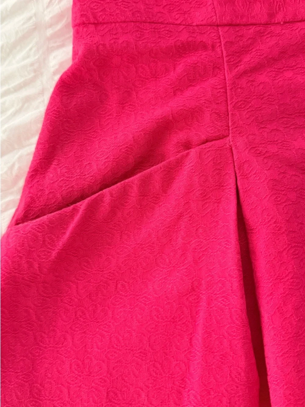 Lilly Pulitzer Pink Strapless Fit Flare Dress Size 4 Textured Pleated Lined - Picture 14 of 14
